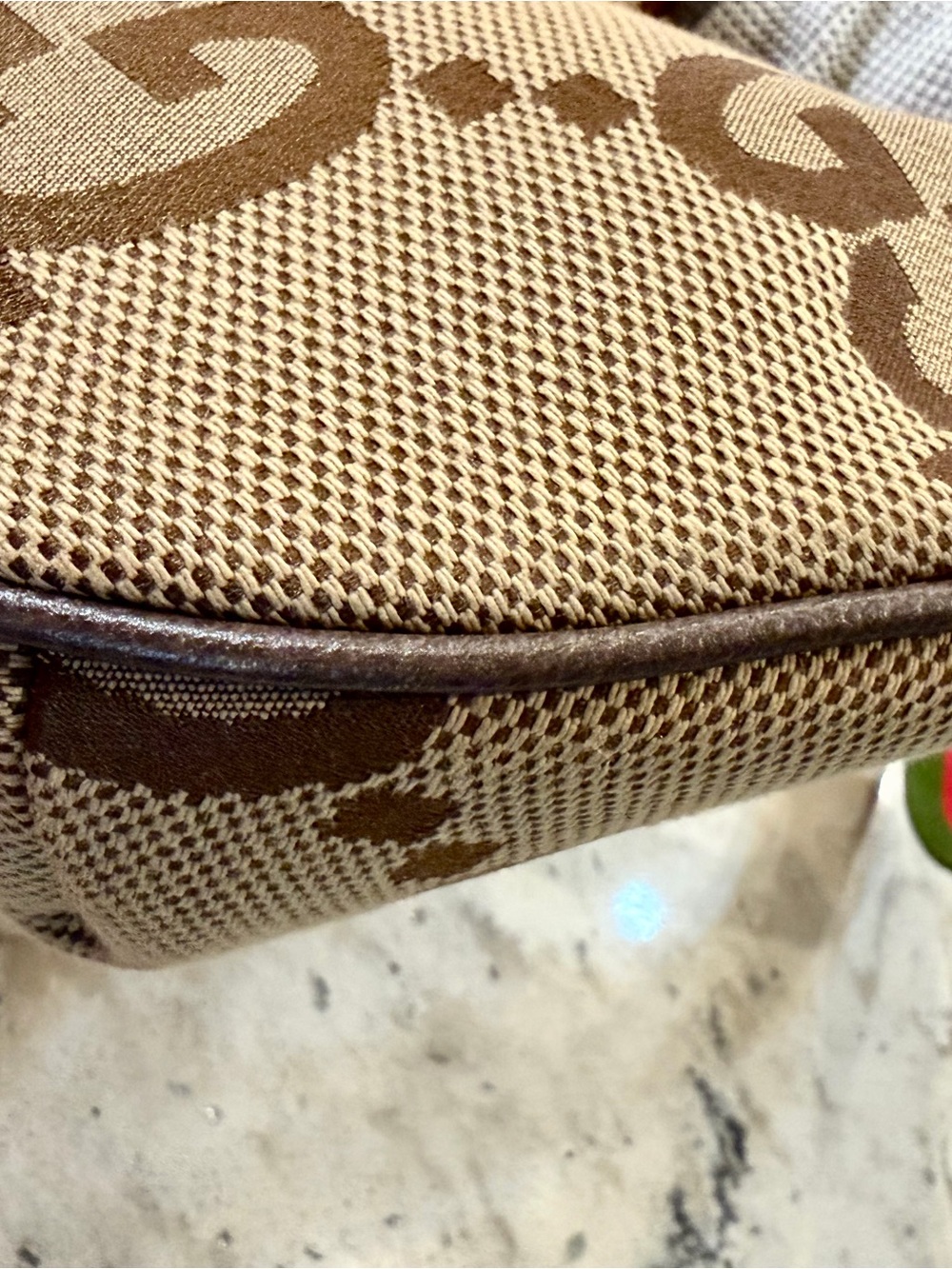 Gucci Brown/Beige GG Canvas Waist Bag with Green-Red Web Strap - Picture 5 of 13